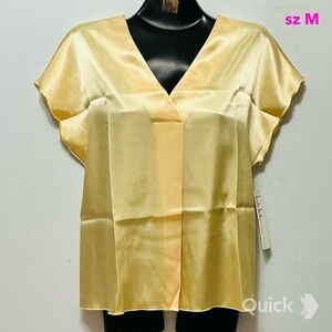 M - NWT Nicole Miller V Neck Satin Slip Top